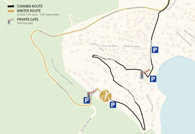 Villa Kerjanus Arrival Route Map